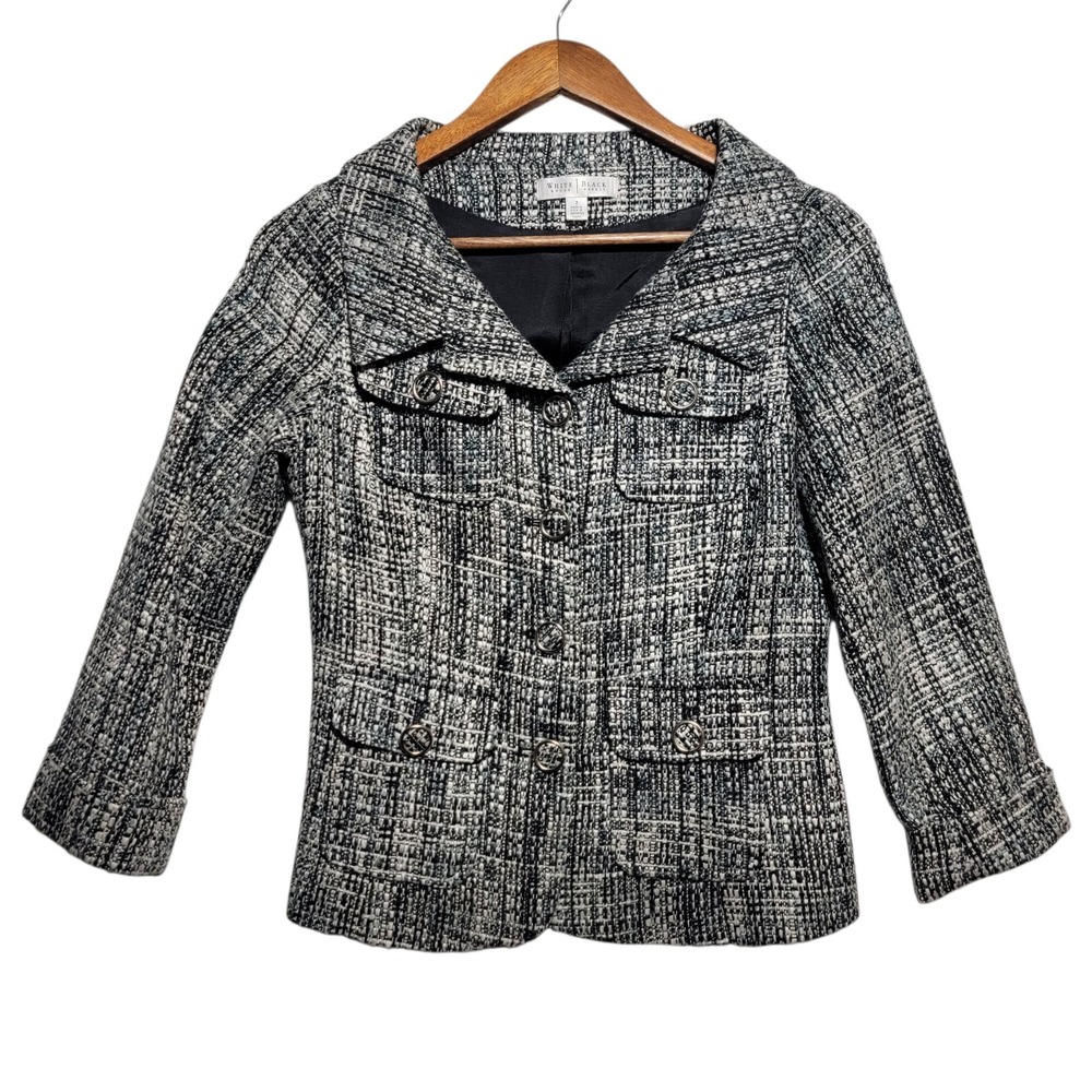 White House Black‎ Market Womens Size 2 Blazer Jacket Tweed Button Up